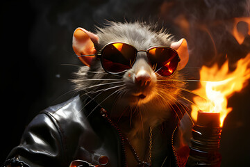 rat wearing sunglasses.Generative AI - obrazy, fototapety, plakaty