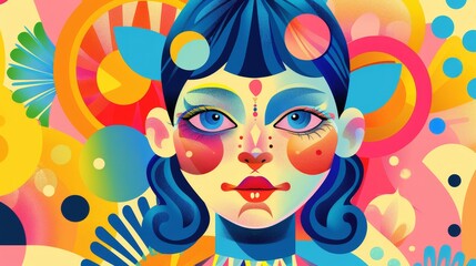 A colorful and whimsical persona with a cute face  AI generated illustration