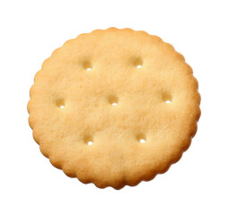 Tasty crispy round cracker isolated on white