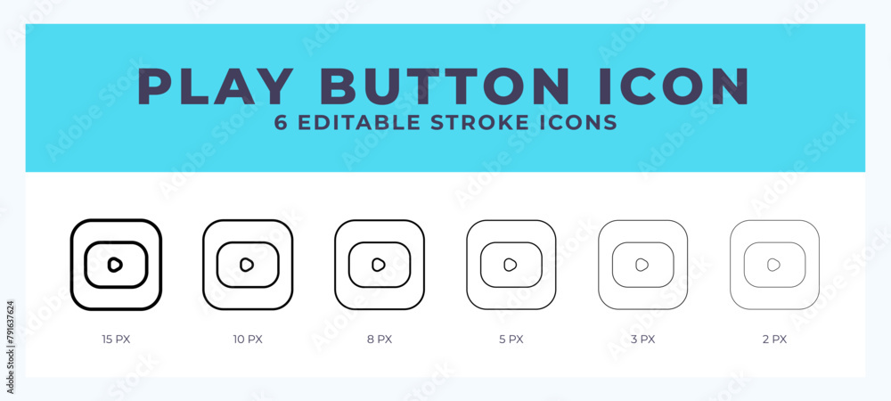Poster play button line icon. high quality icon symbol for web design. app