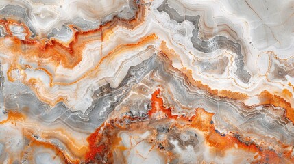 Obraz premium Close up of marble slab in orange and gray