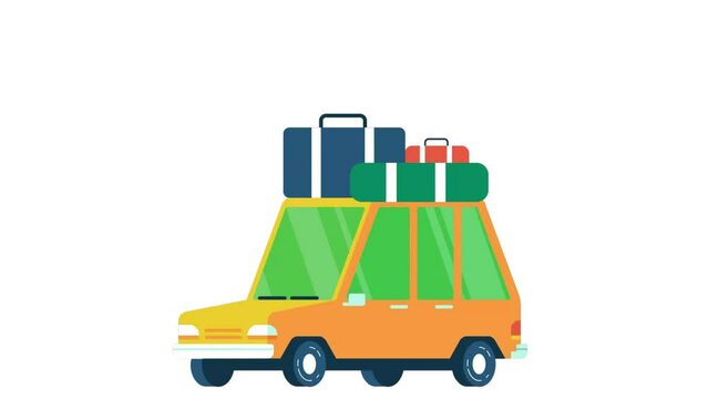 car icon. car logo. traveling car animation.  