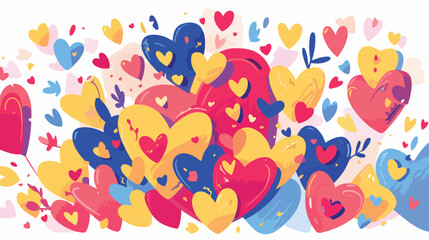 Love vector heart illustration 2d flat cartoon vact