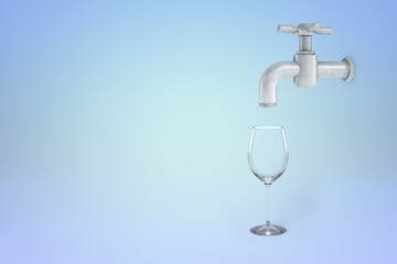 Imaginative tap pouring into wine glass