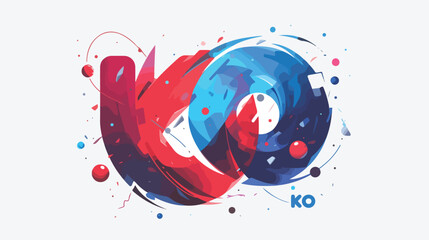 Lowercase kd logo red blue overlap transparent logo
