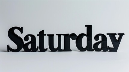 Saturday Sign on White Background - Weekends, Planning, Relaxation - Retail, Advertising