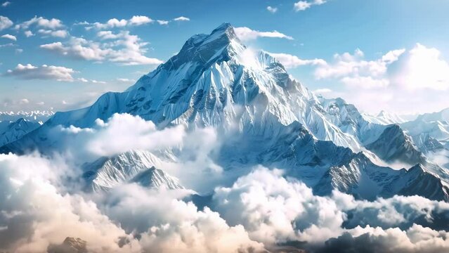 Summiting Success: Everest-Inspired Business Resolve. Concept Motivation, Business Success, Everest Challenge, Resilience, Peak Performance