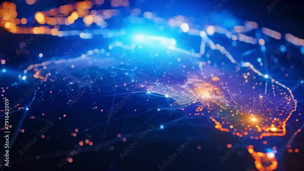 Aufkleber digital pulse of australia: navigational data network. concept tech updates, data insights, connecti