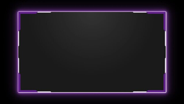 Purple Neon Frame with Glow, Retro Frame