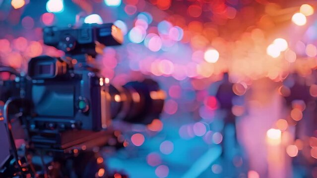 Pro Camera Gear Ready for Concert Magic. Concept Concert Photography, Camera Equipment, Low-Light Shooting, Vibrant Stage Shots