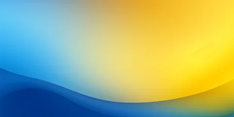 Foto op Canvas Yellow and blue colors abstract gradient background in the style of, grainy texture, blurred, banner design, dark color backgrounds, beautiful with copy space  © Lenhard