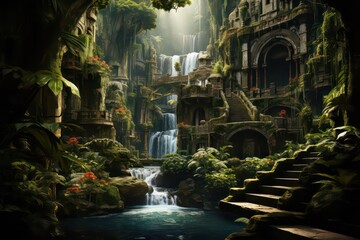 waterfall in the park