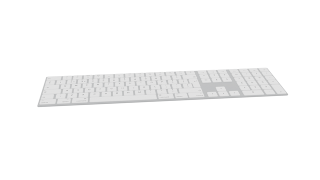 computer keyboard 3d on a white background
