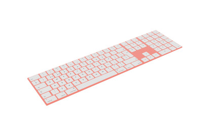 computer keyboard 3d on a white background