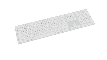 computer keyboard 3d on a white background