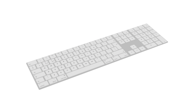 computer keyboard 3d on a white background