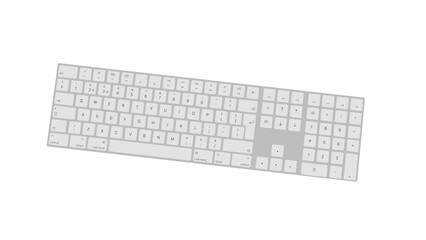 computer keyboard 3d on a white background