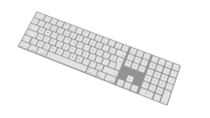 computer keyboard 3d on a white background