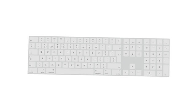 computer keyboard 3d on a white background