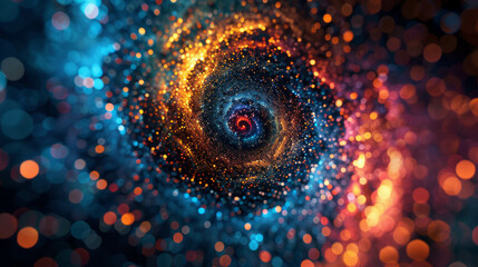 Embark on a cosmic journey with this enchanting abstract space background, featuring a golden spiral that embodies the beauty of the universe. Generative AI transforms imagination into reality.