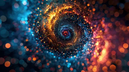Foto op Plexiglas Embark on a cosmic journey with this enchanting abstract space background, featuring a golden spiral that embodies the beauty of the universe. Generative AI transforms imagination into reality. © น้ำฝน สามารถ