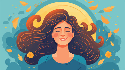 Mental health optimism and healthy wellbeing vector