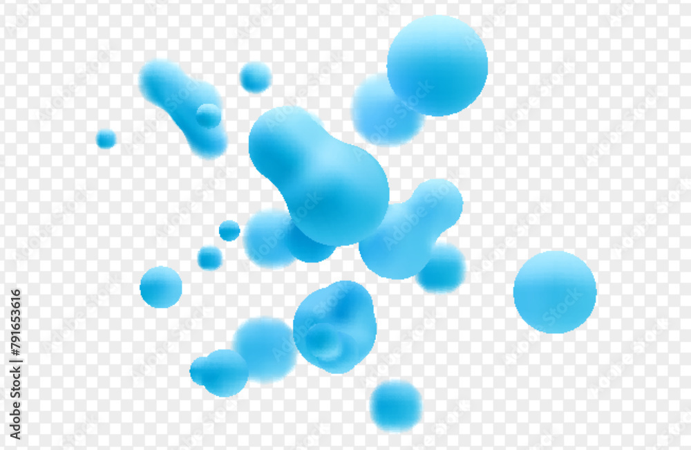 Wall mural 3d liquid vector set.