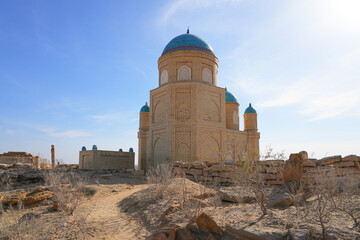 Dawit Ata (Davit Asaw) mausoleum in the necropolis of Dzhana-Birlik, Karakalpakstan, western...