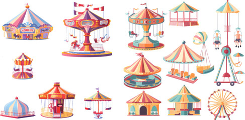 Fantasy swing rollercoaster playground wheel cartoon roundabout