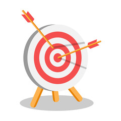 Standing archery target arrow achievement goals dart icon symbol Illustration vector