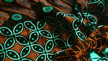 Indonesia batik pattern fabric, textured unique cloth background, artistic wallpaper