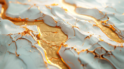 white abstract background with golden cracks