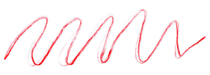 red pencil strokes isolated on transparent background