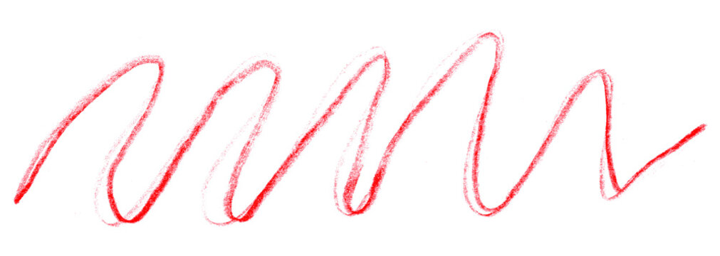 red pencil strokes isolated on transparent background