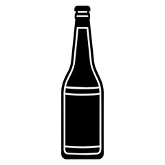 Beer bottle icon silhouette vector illustration
