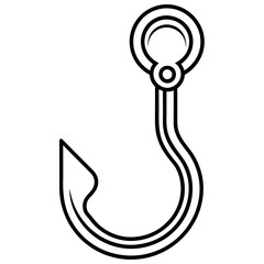 Hook icon line vector