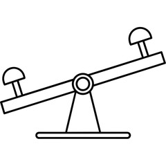 Seesaw icon line vector illustration