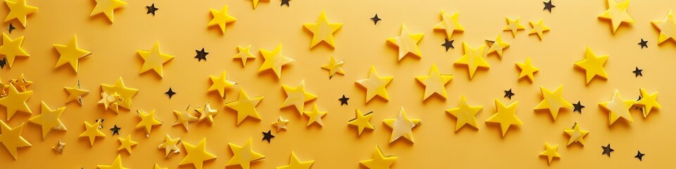 Obraz premium A wall with yellow stars on it.