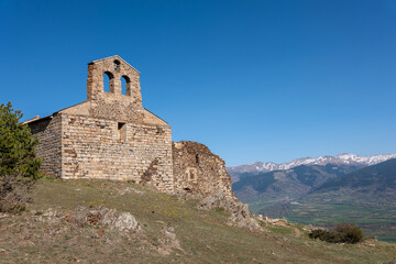 Fototapeta premium church in the mountains, Belllloch France