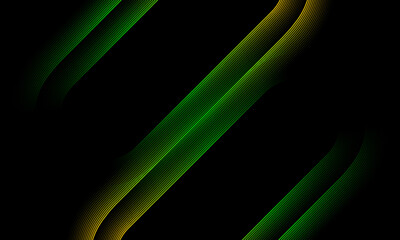 Green orange minimal glowing lines abstract futuristic tech background. Vector digital art design
