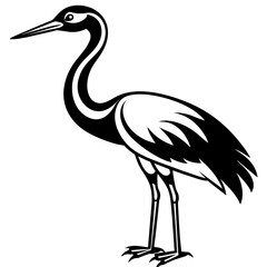 Fototapeta premium heron silhouette isolated on white