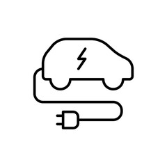 Fototapeta premium Car charging outline icons, minimalist vector illustration ,simple transparent graphic element .Isolated on white background