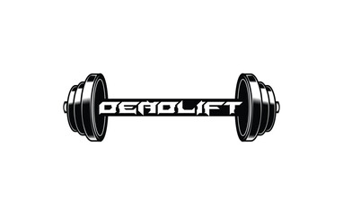 Deadlift logo black and white barbell weightlifting