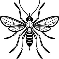 silhouette of a bee vector art