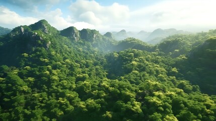 Obraz premium Aerial View of Beautiful Natural Scenery