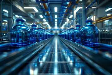 Fototapeta premium Assembly line operation scene, smart manufacturing concept creative illustration