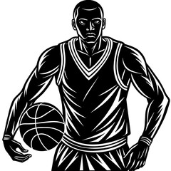 basketball player vector art silhouette 