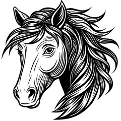 horse head silhouette vector art