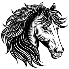 horse head silhouette vector art