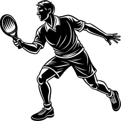 tennis player silhouette vector